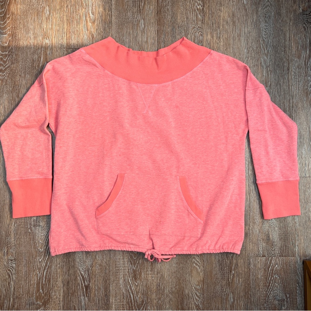 Simple by Suzanne Betro Pullover Sweatshirt - Coral Pink - 1X